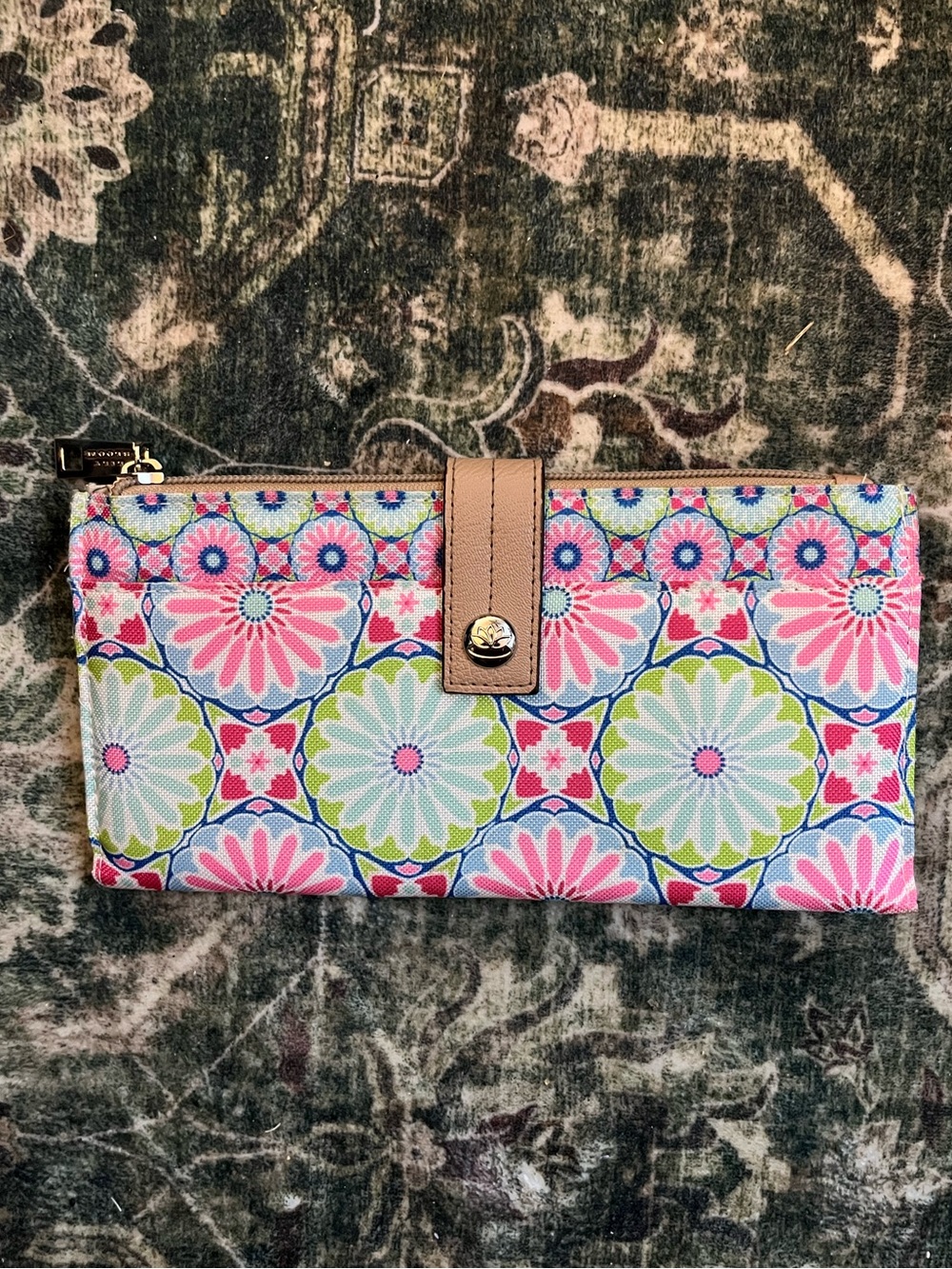 Lily Bloom Colorful Floral Zip Wallet/checkbook